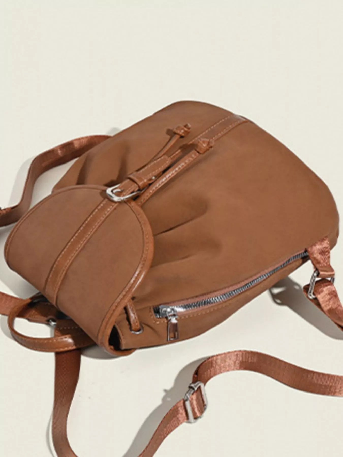 Drawstring Closure Flap Backpack Bag