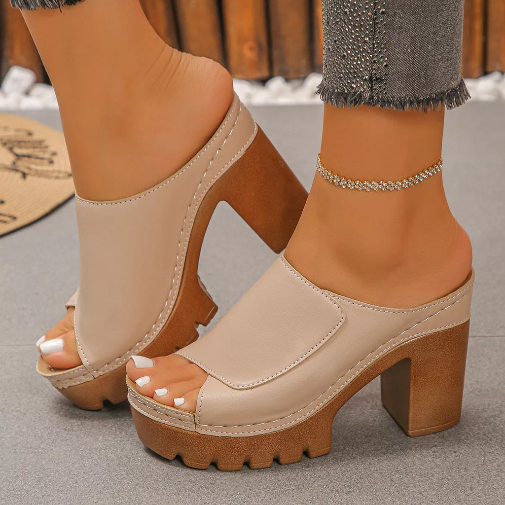 Open Toe Block Heels Sandals