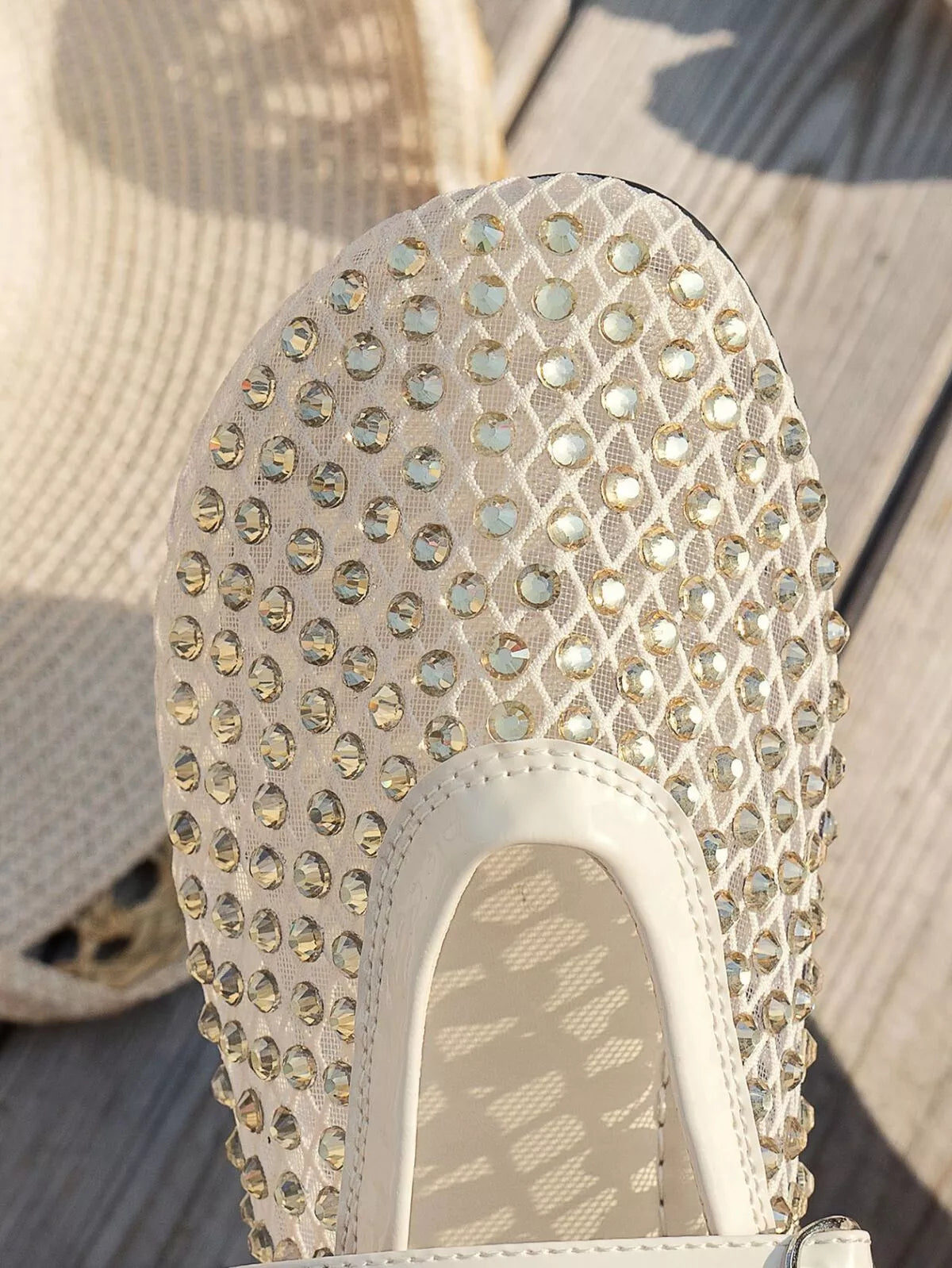 Sparkling Mesh Ballet Flats Sandals