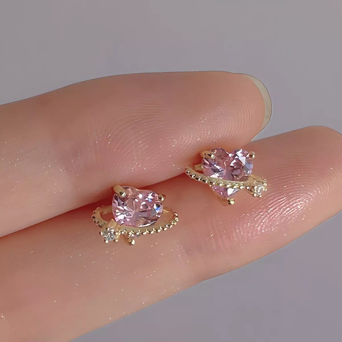 Heart Planet Stud Earrings