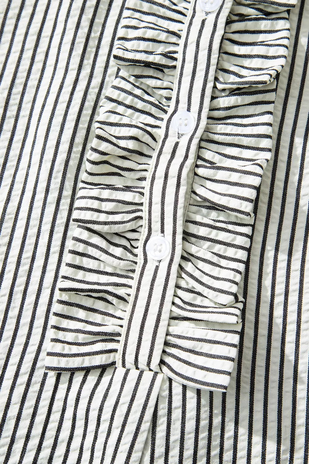 Striped Ruffle Button Front Maxi Dress