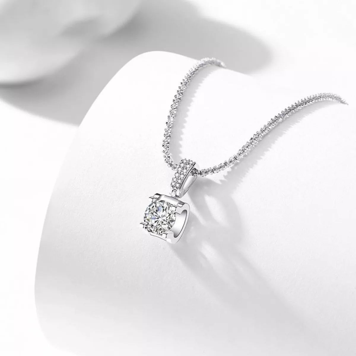 1 Carat 925 Sterling Silver Moissanite Necklace