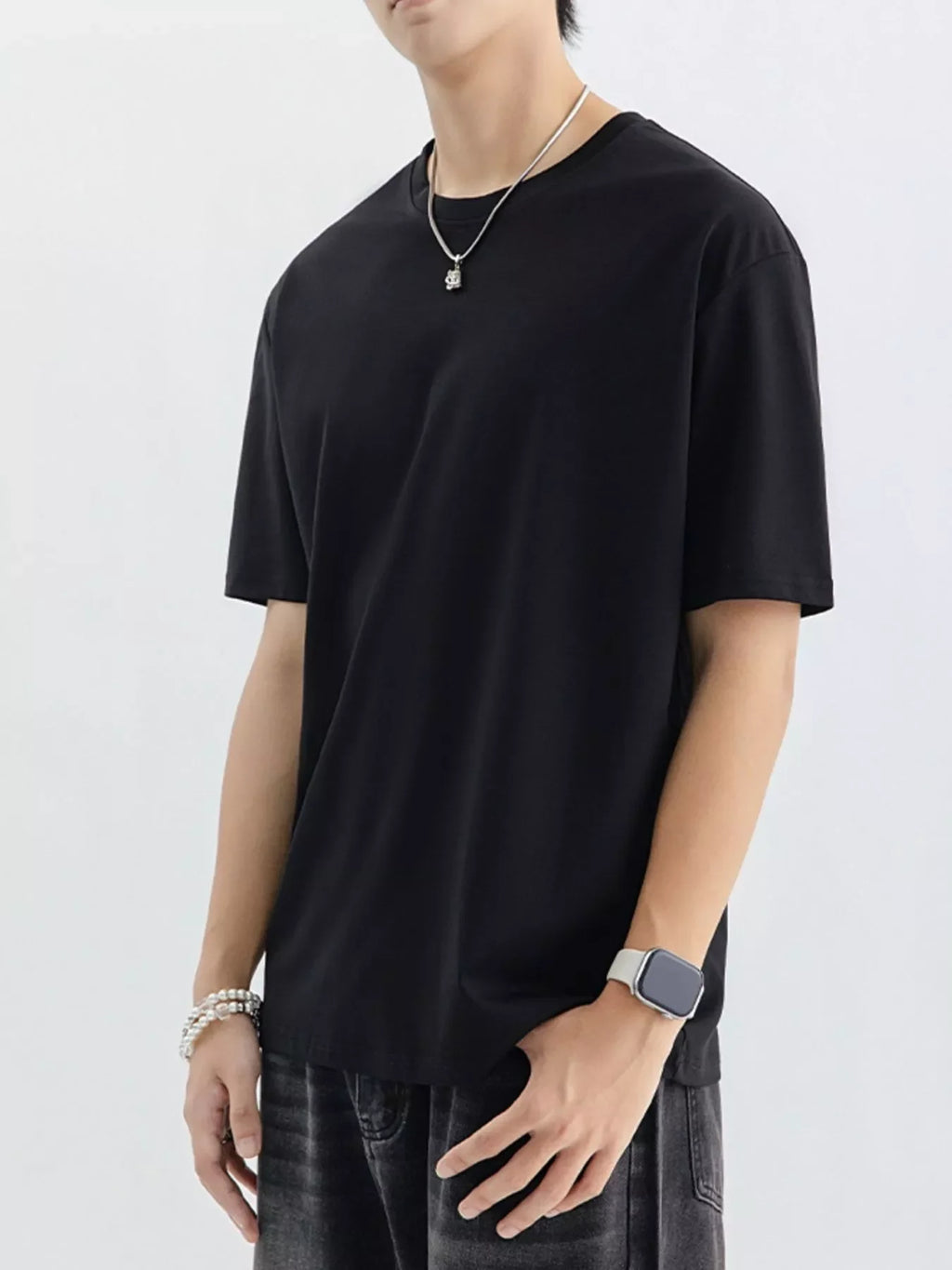 Men's Plus Size Casual Solid Color T-Shirt