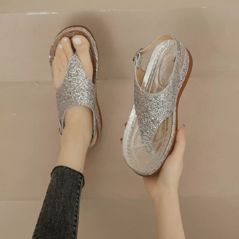 Toe Post Wedge Sandals