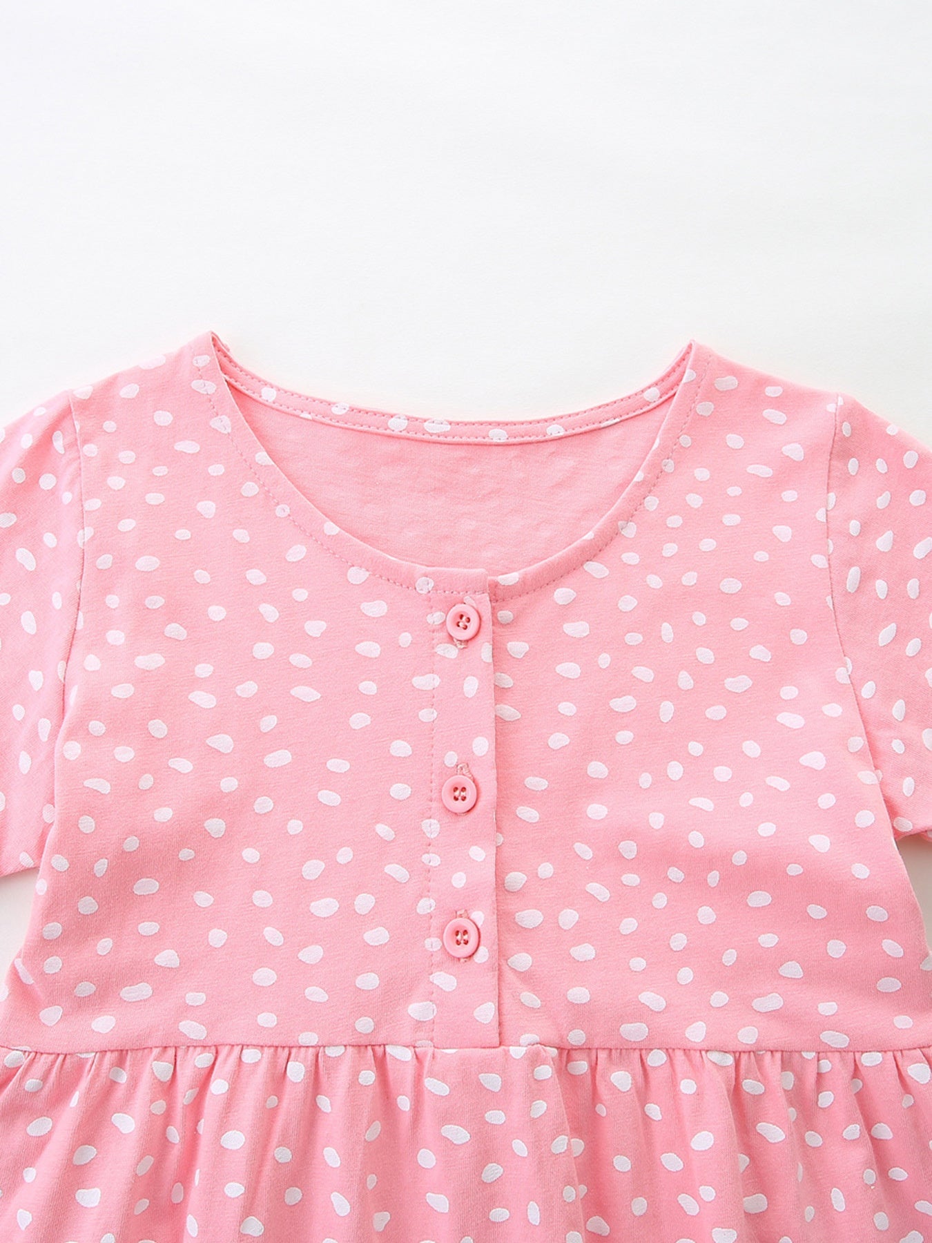 Children's Dinosaur Polka Dot Short Sleeve Dress