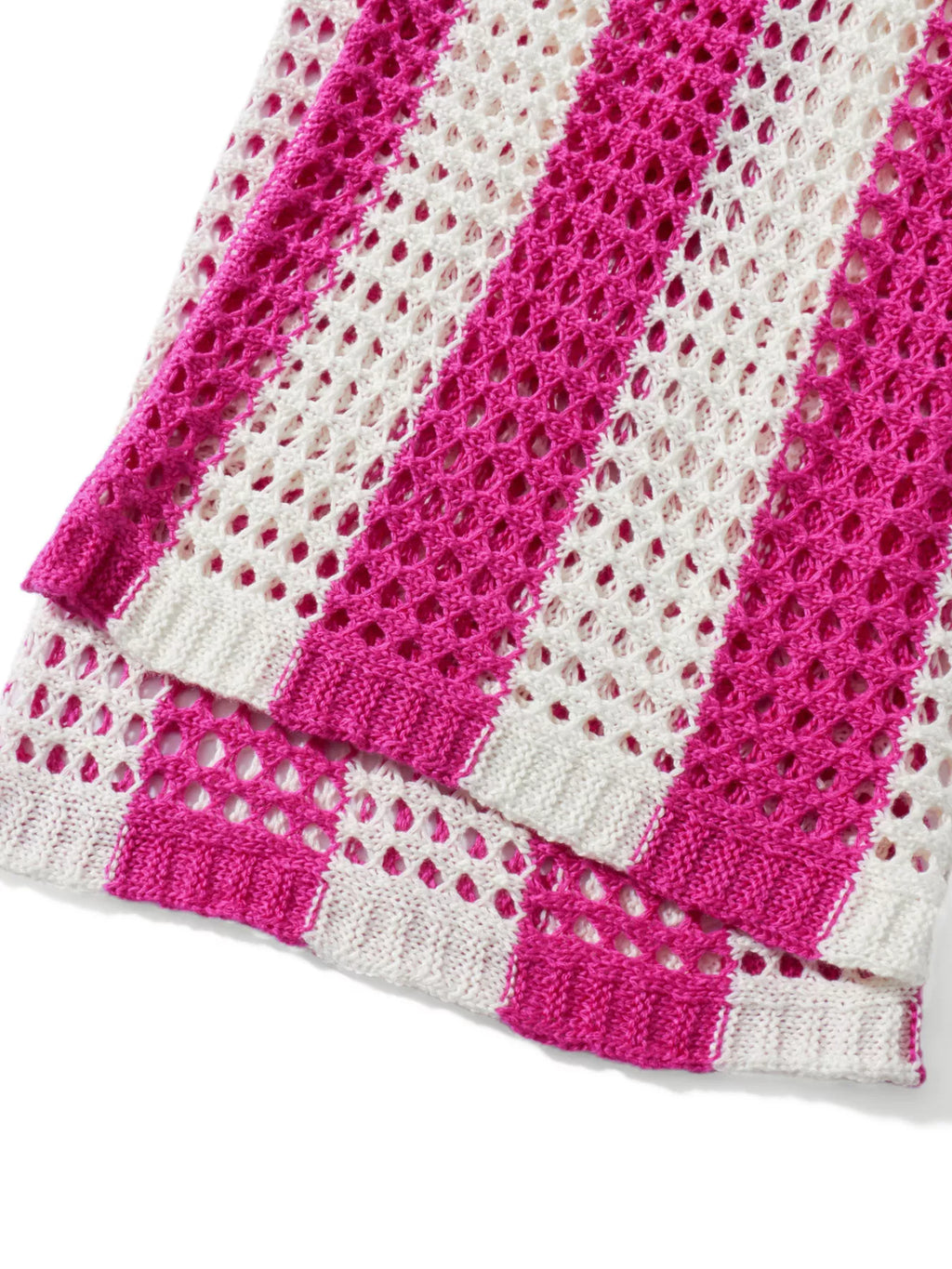 Striped Crochet Knit Shirt and Pants Set