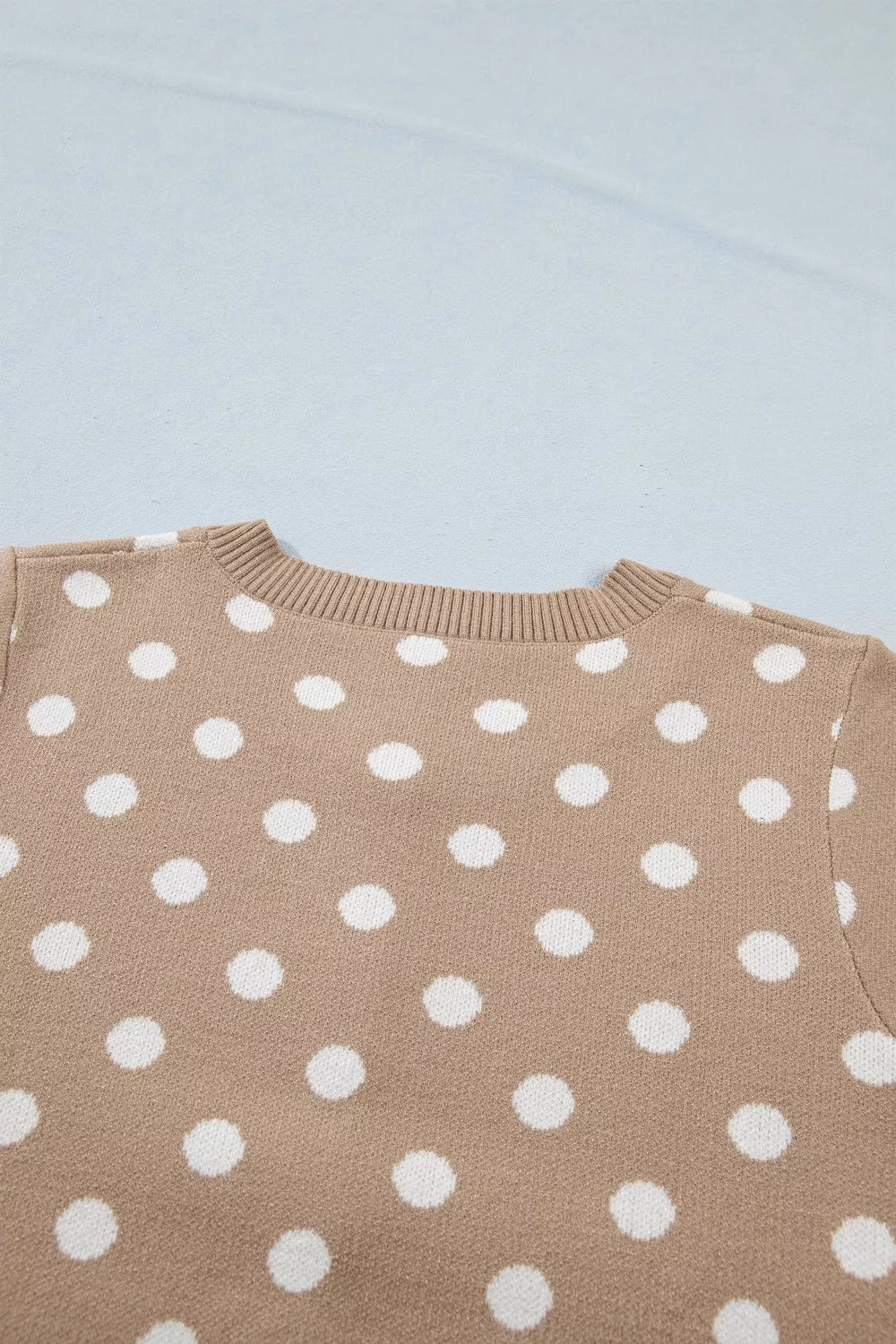 Polka Dot Short Sleeve Button Down Sweater Cardigan