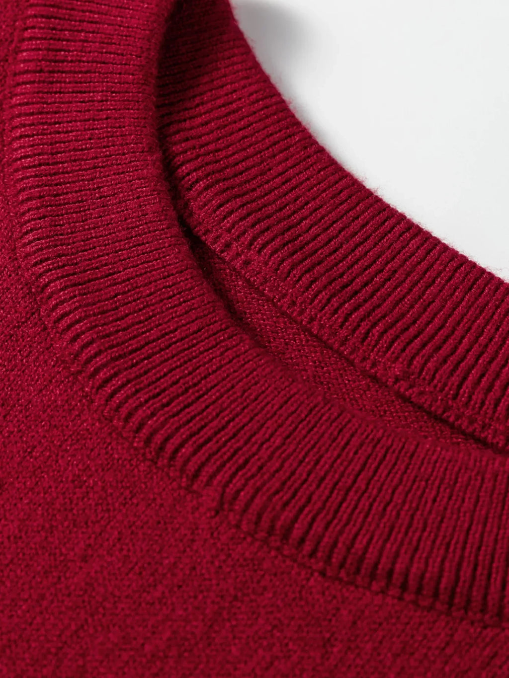 Solid Color Crew Neck Knit Cap Sleeve Sweater