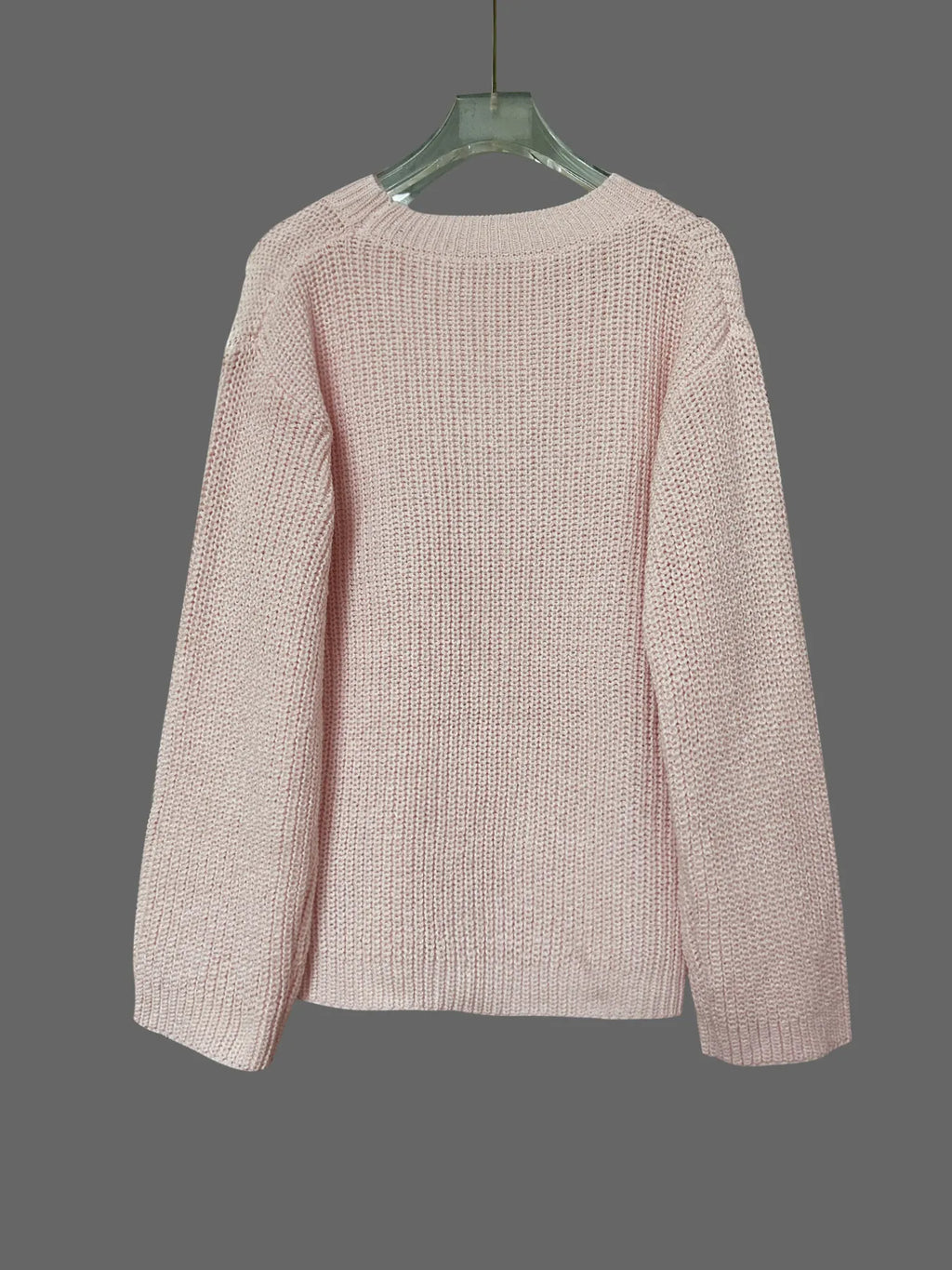 Flower Round Neck Long Sleeve Sweater