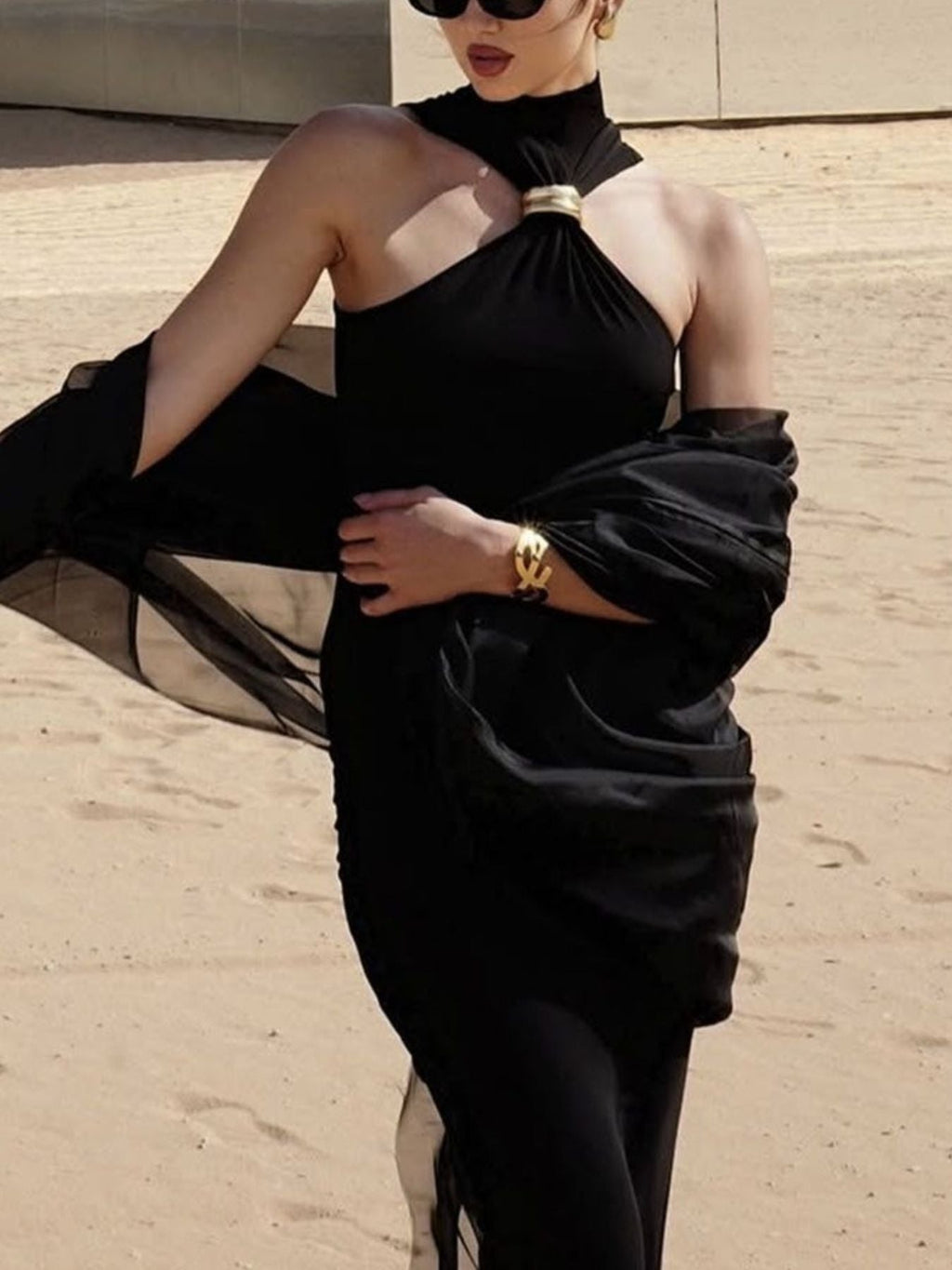 Ring Detail Turtleneck Tank