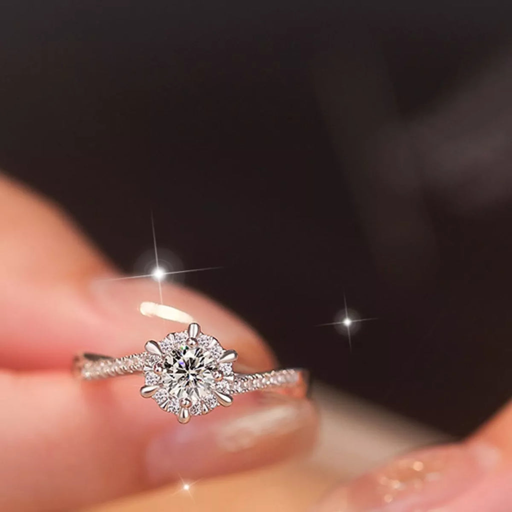 2 Piece Moissanite 925 Sterling Silver Ring