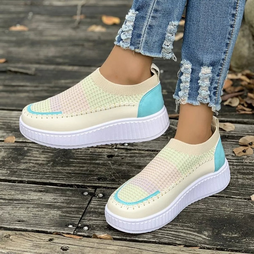 Round Toe Platform Slip-Ons