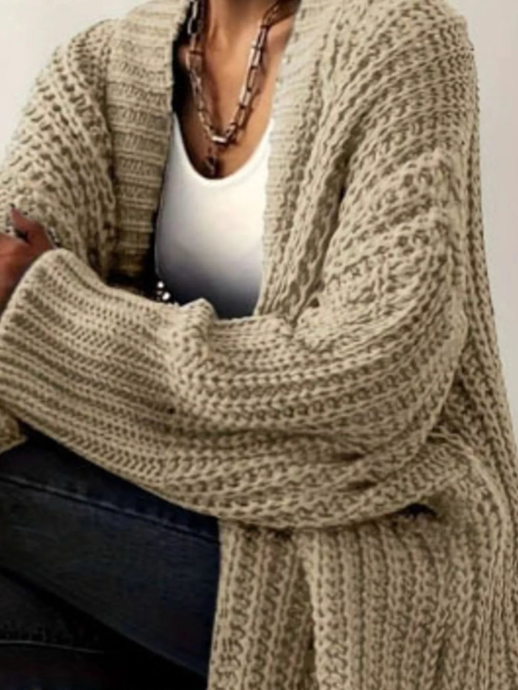Chunky Knit Open Front Cardigan