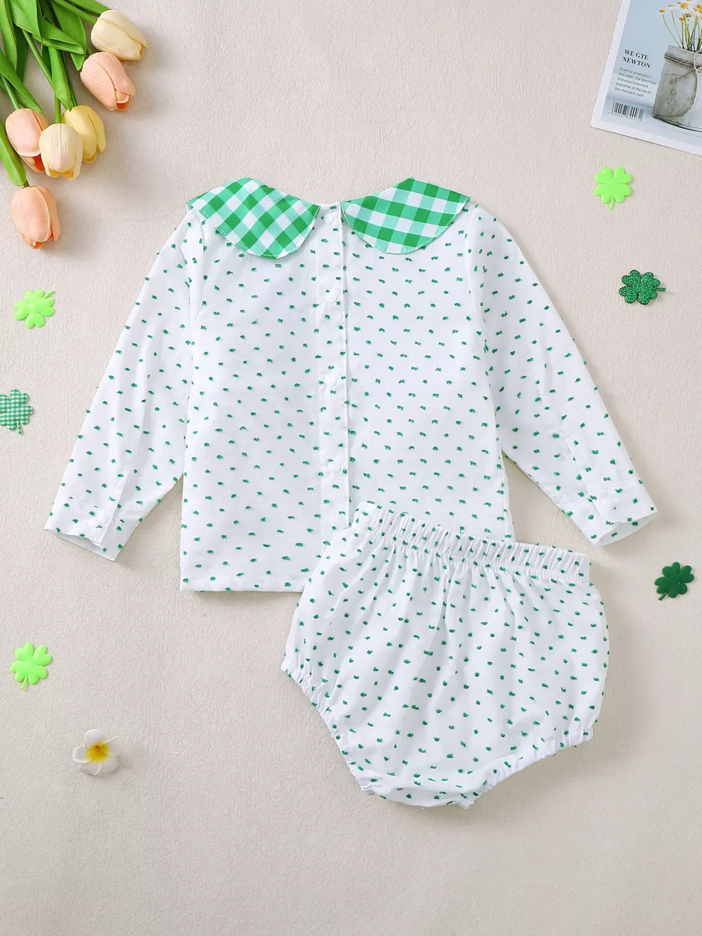 Children's Lucky Charm Gingham Top & Bottom Set