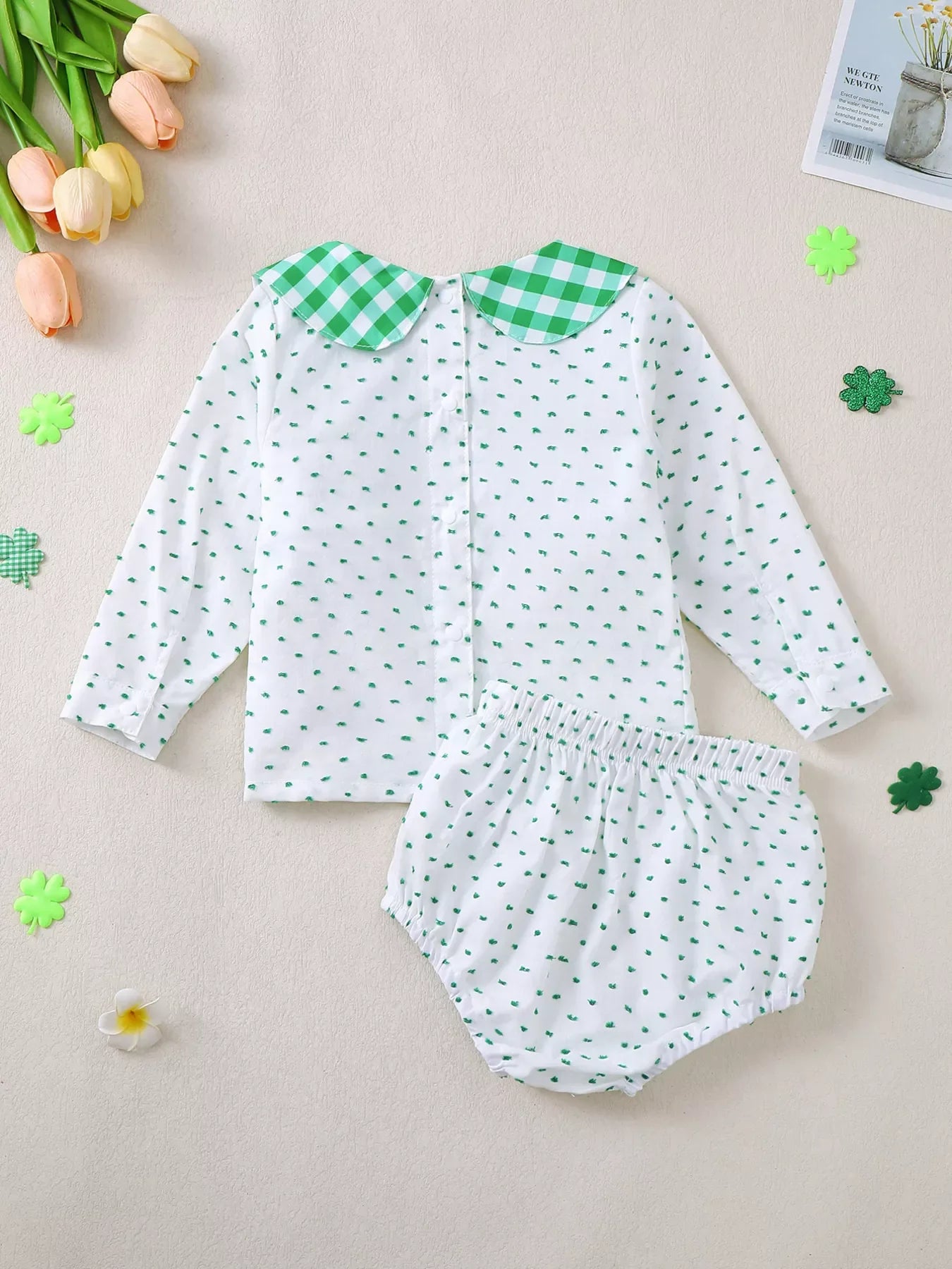 Children's Lucky Charm Gingham Top & Bottom Set