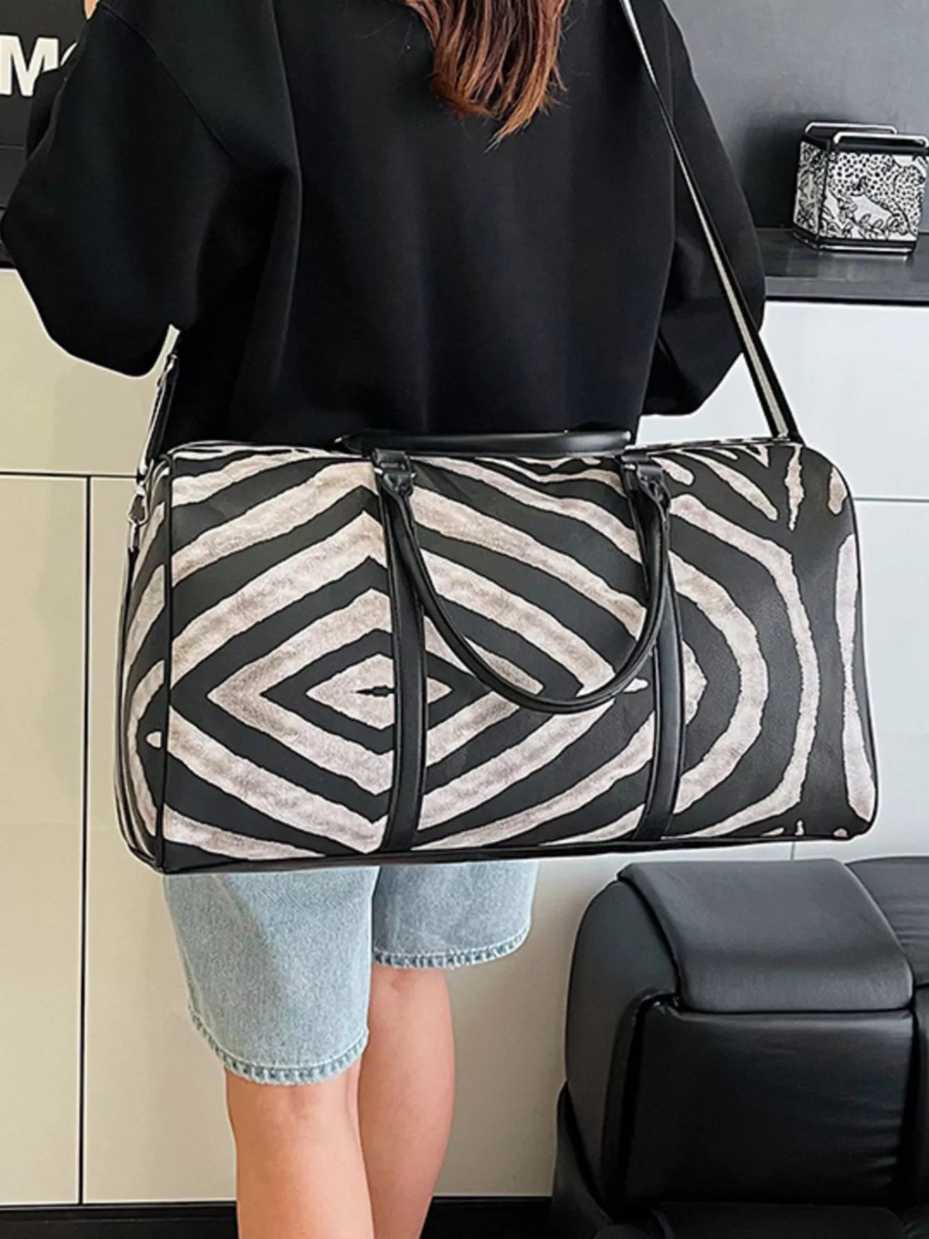 Zebra Print Duffle Bag