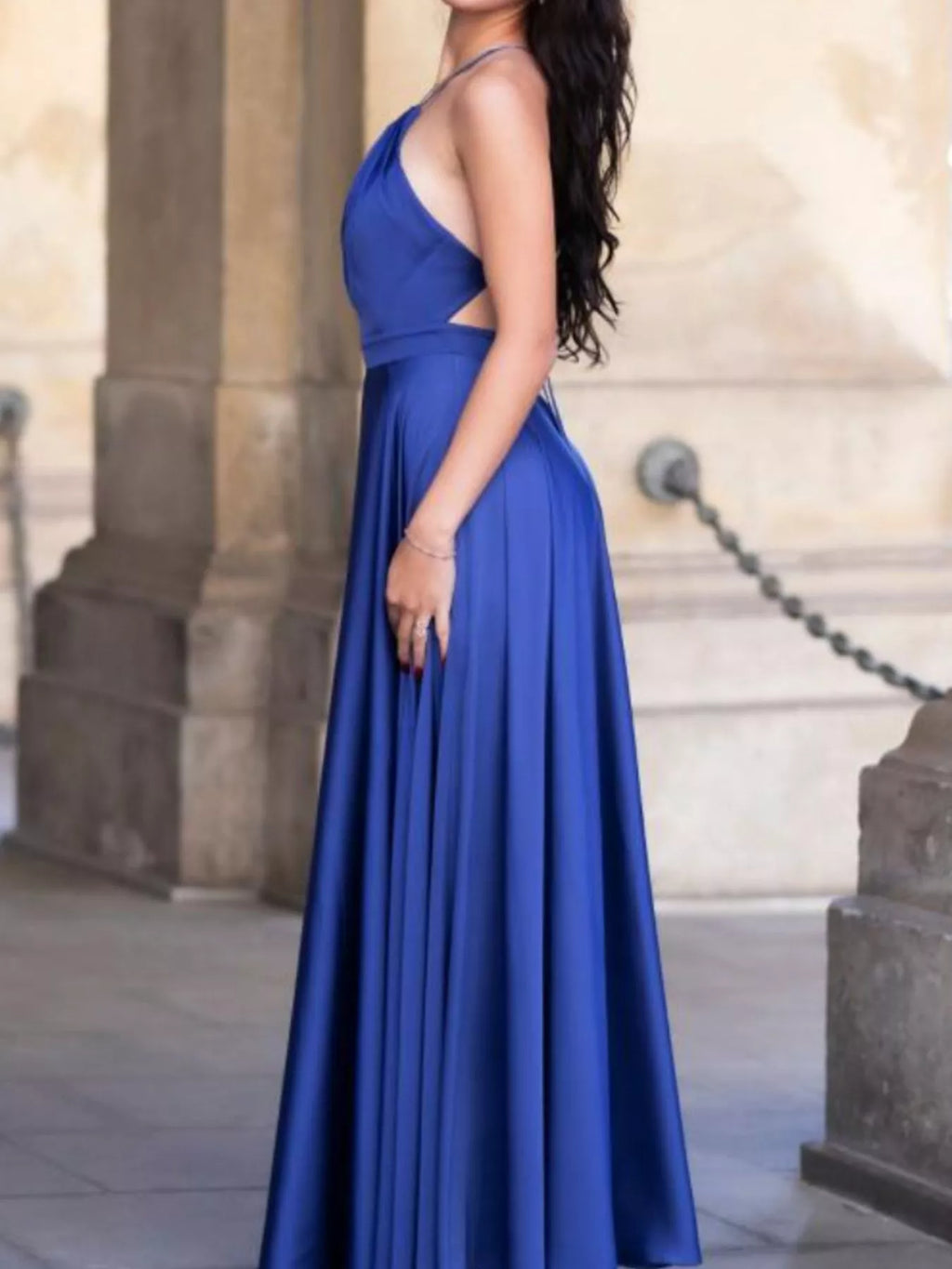 Halter Neck Slit Maxi Dress