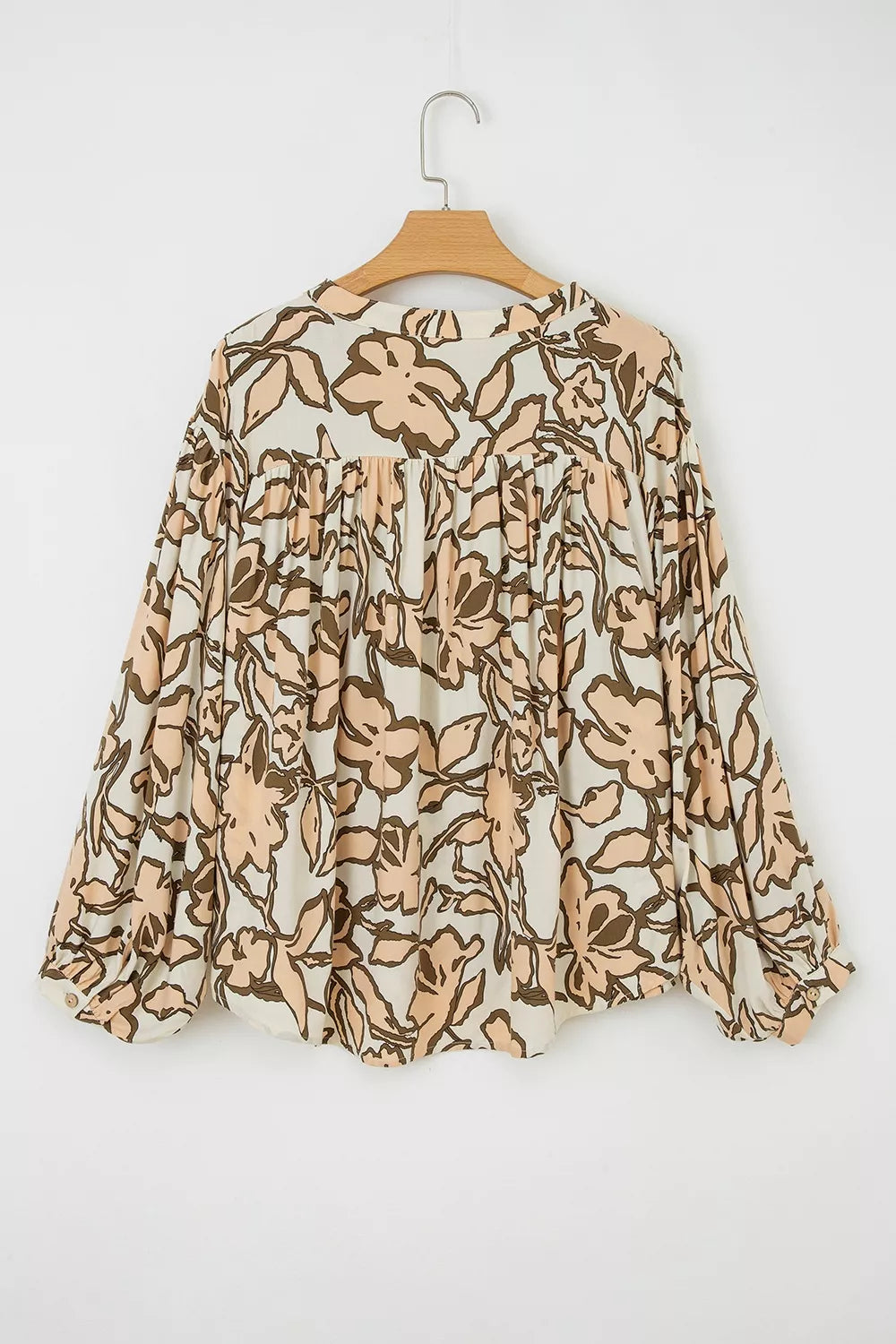 Floral Print Button-Down Long Sleeve Shirt