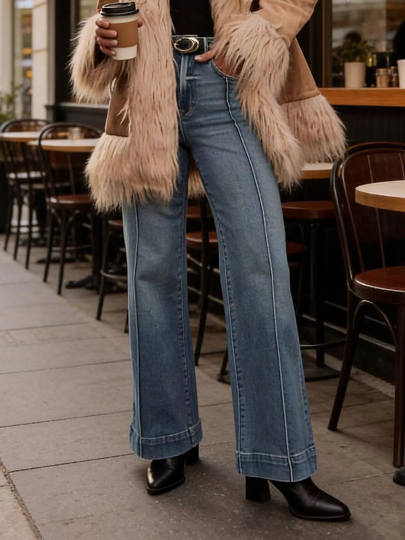 High-Waisted Flare Leg Jeans