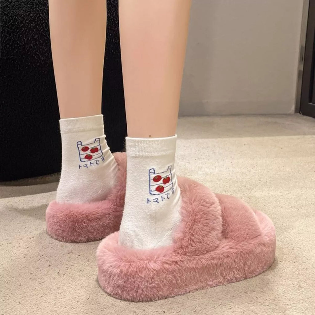 Fuzzy Open Toe Slippers