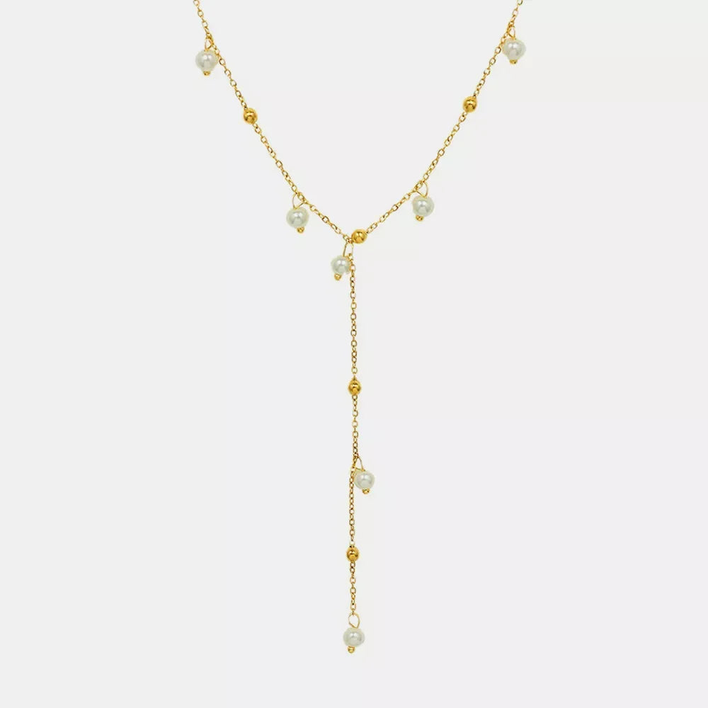 18K Gold-Plated Pearl Drop Necklace