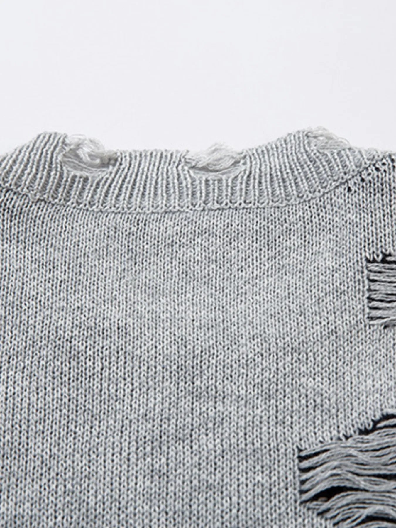 Men's Distressed Chain Detail Oversized Sweater
