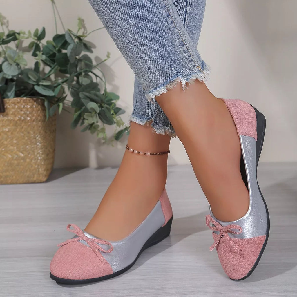 Bow Accent Two-Tone Slip-Ons