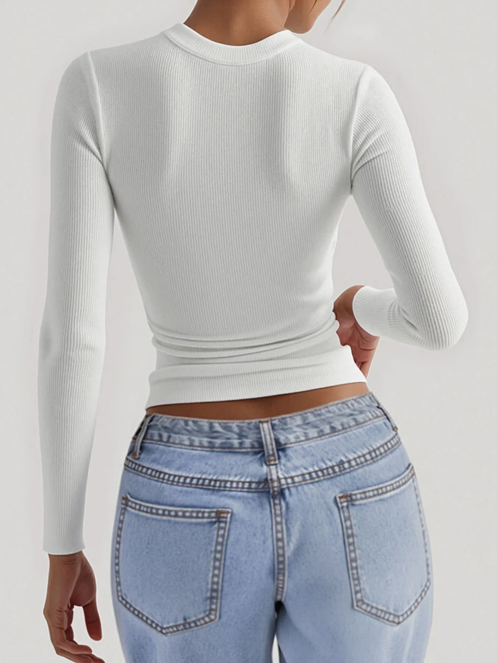 Square Neck Long Sleeve T-Shirt