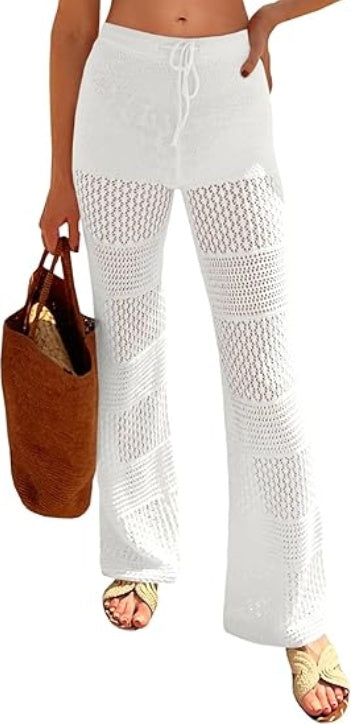 🌴 Boho Crochet Knit Beach Cover-Up Pants