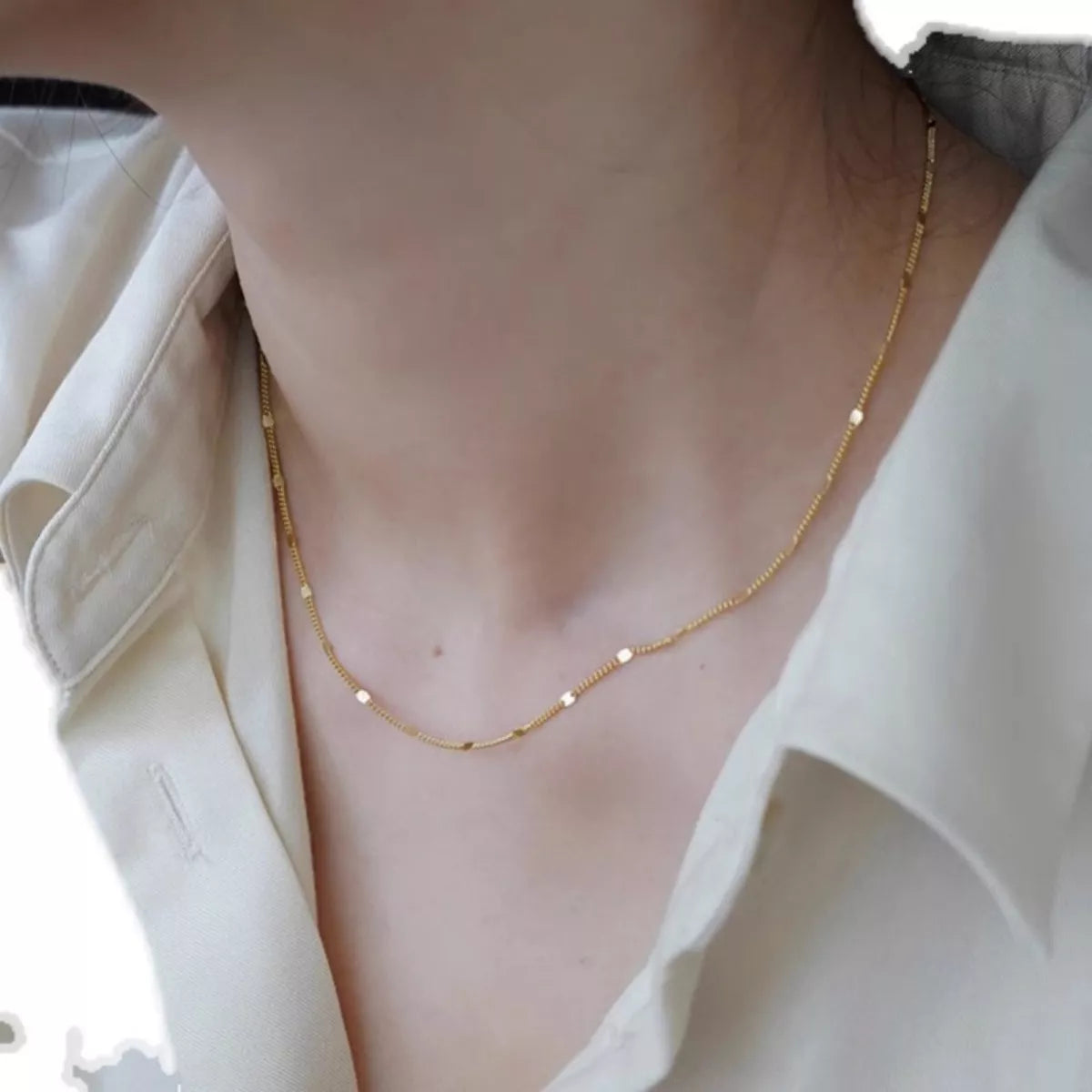 18K Gold-Plated 925 Sterling Silver Chain Necklace