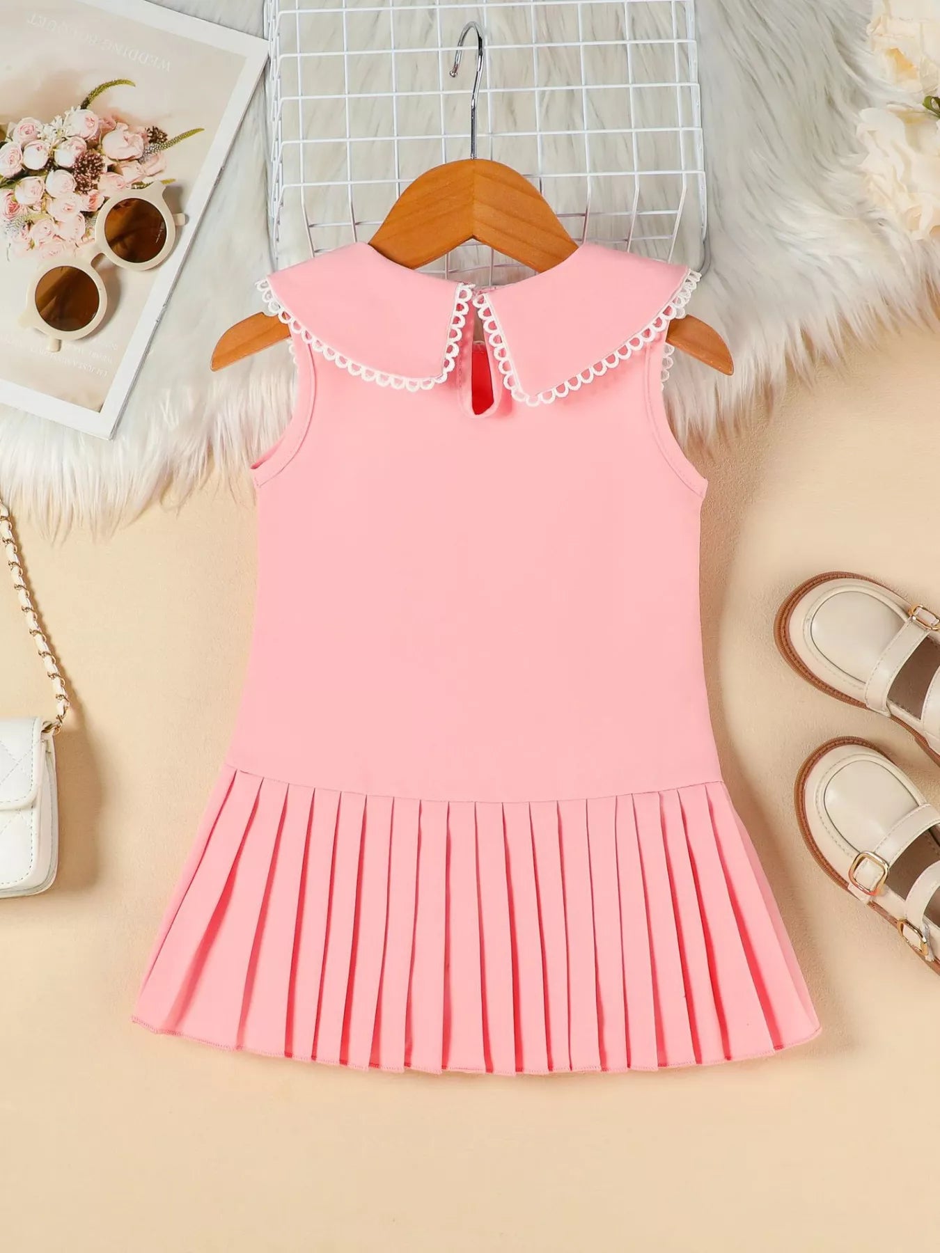 Children's Bow-Accented Pleated Dress