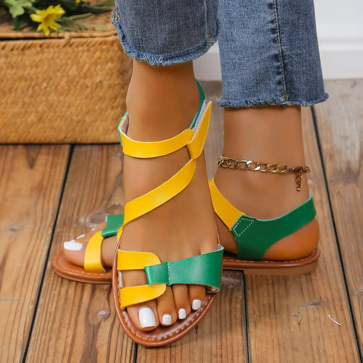 Open Toe Flats Sandals
