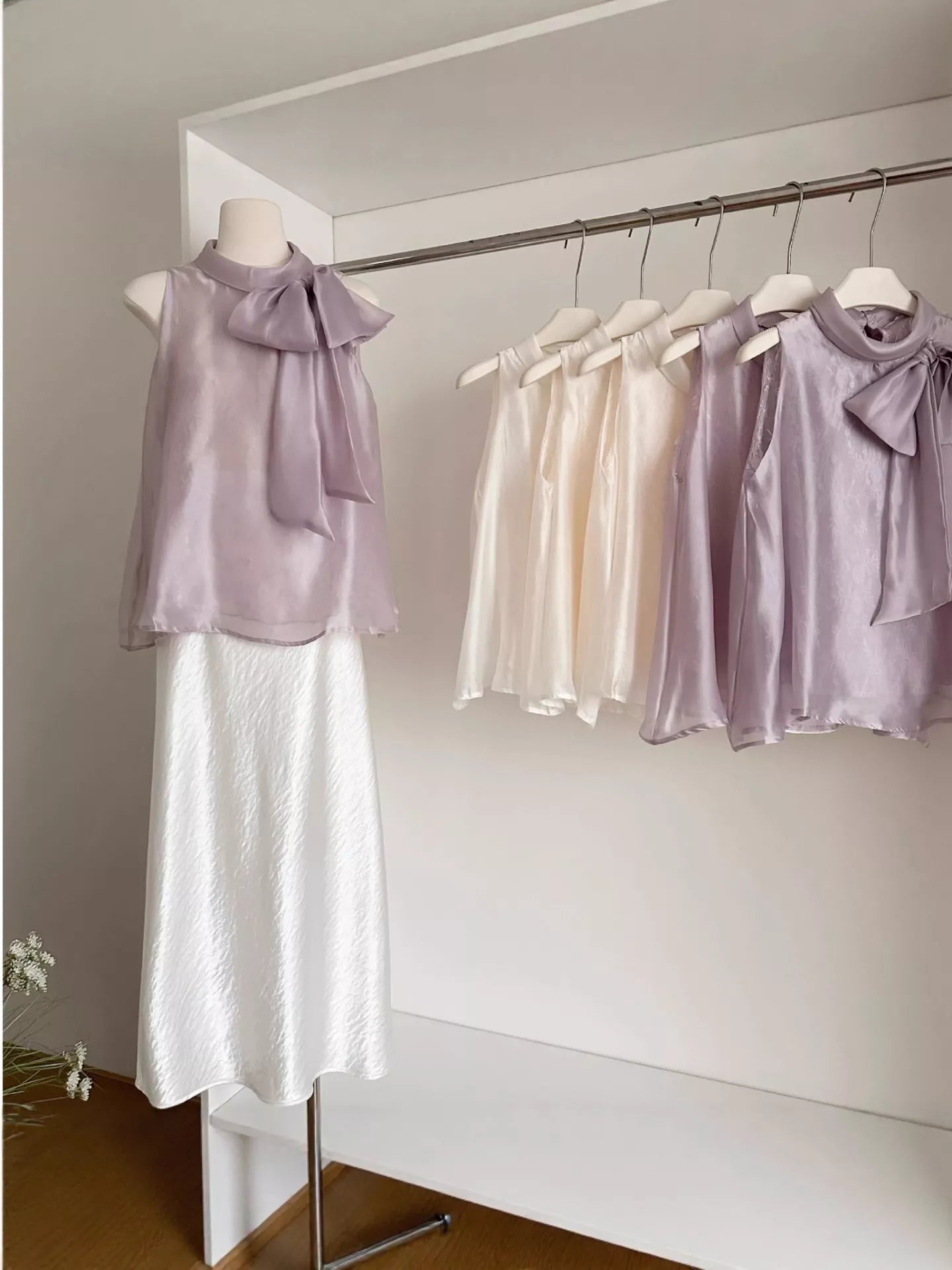 Bow Chiffon Sleeveless Top