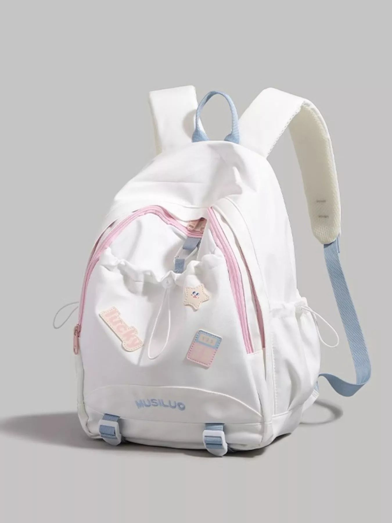 Drawstring Contrast Backpack Bag