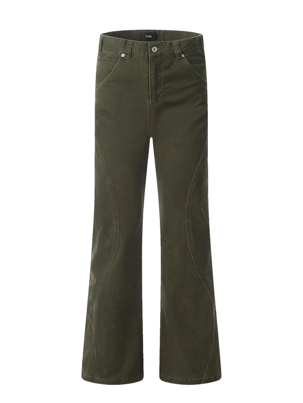 Men's Washed High Waist Flare Pants