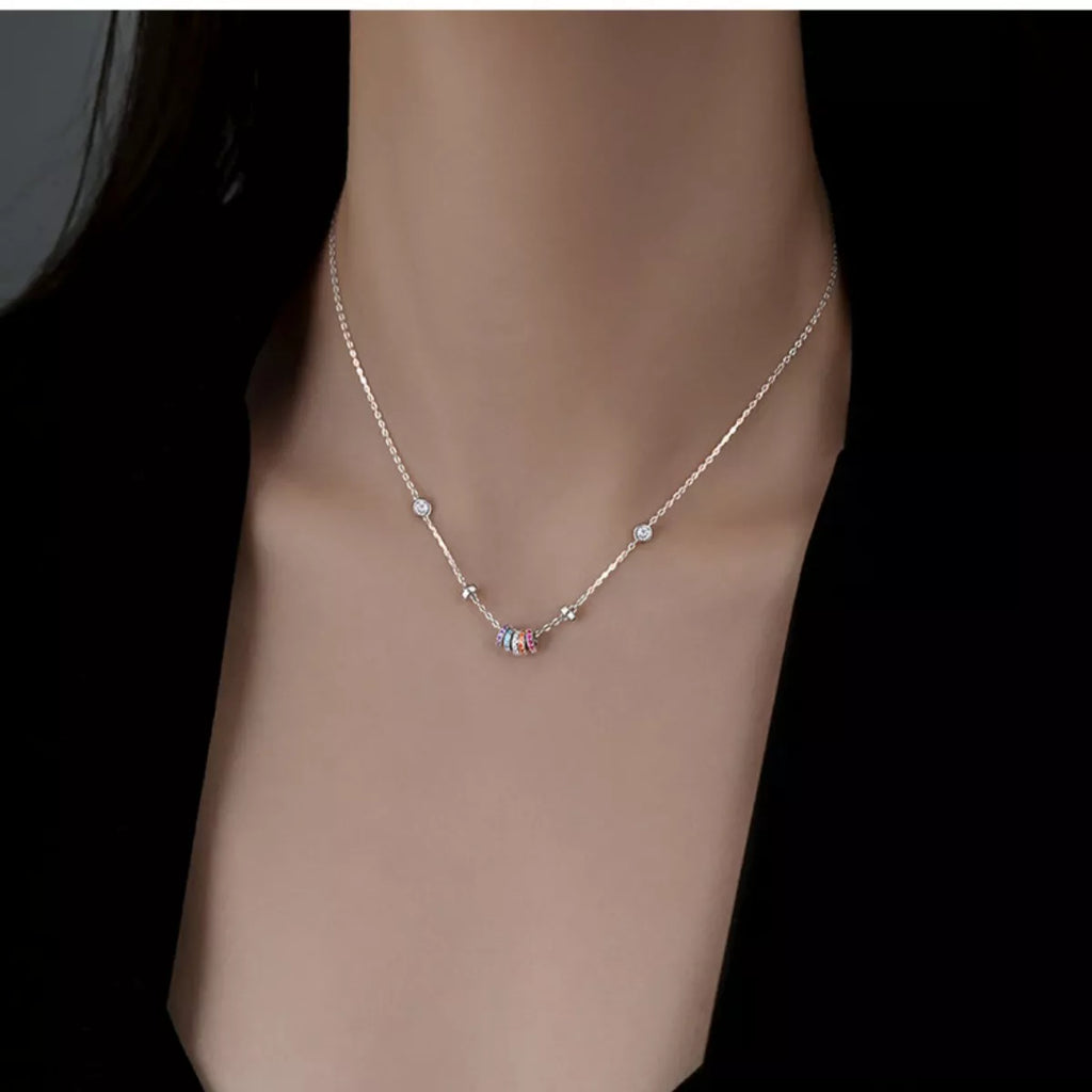 925 Sterling Silver Zircon Pendant Necklace