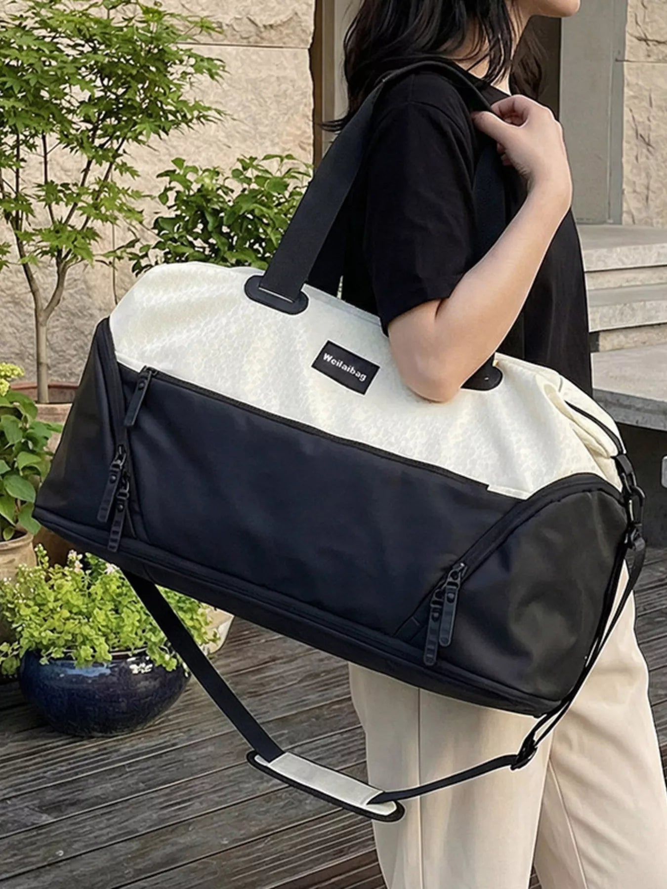 Two-Tone Duffle Bag