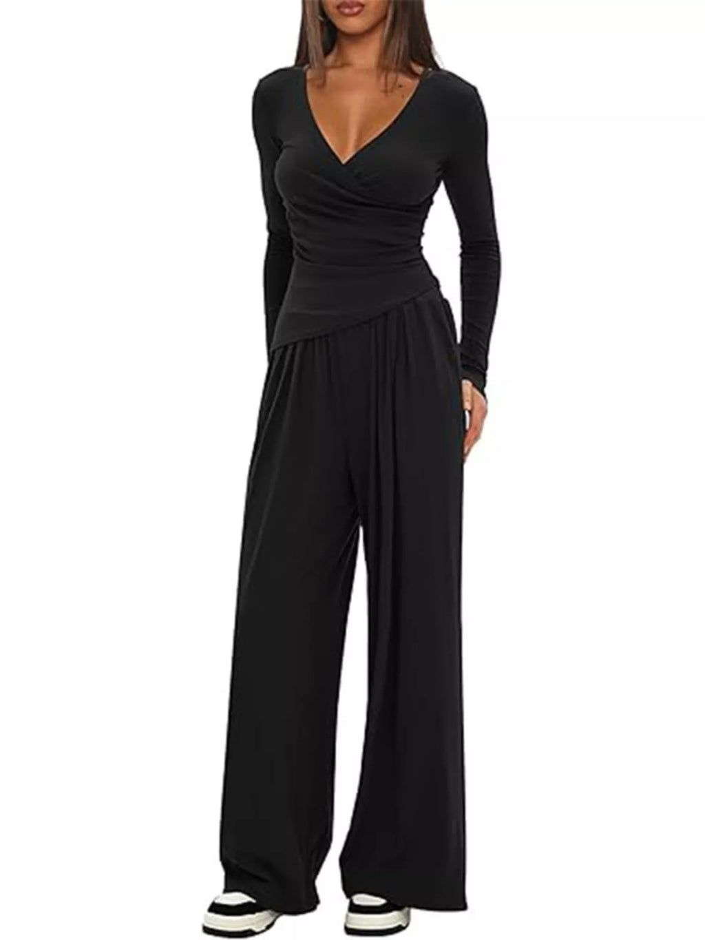 Casual Long Sleeve Top and Pants Two-Piece Set