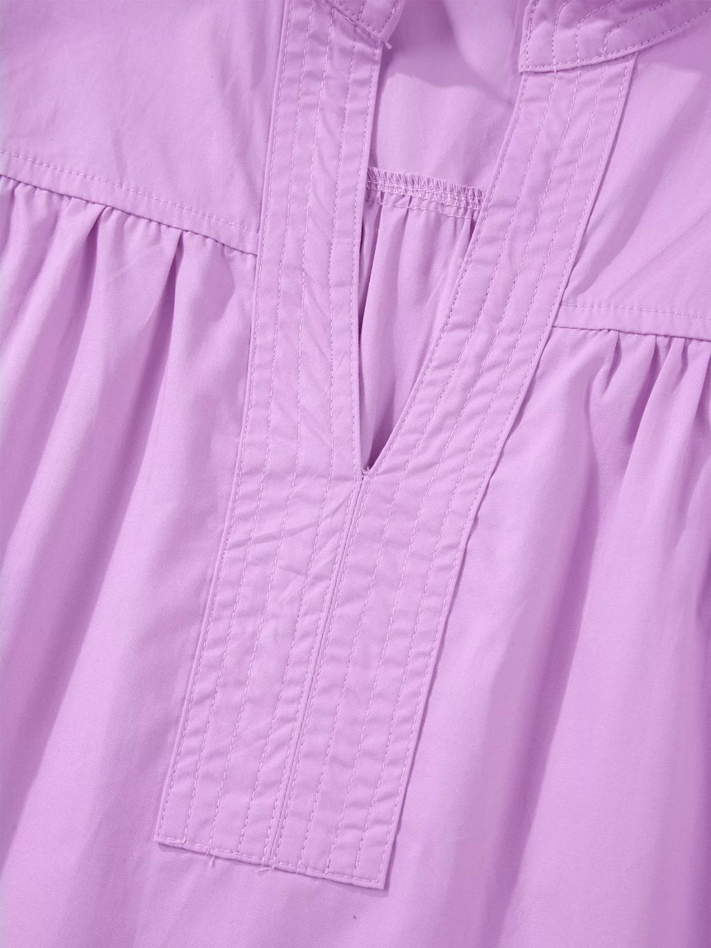 Notched Puff Sleeve Blouse