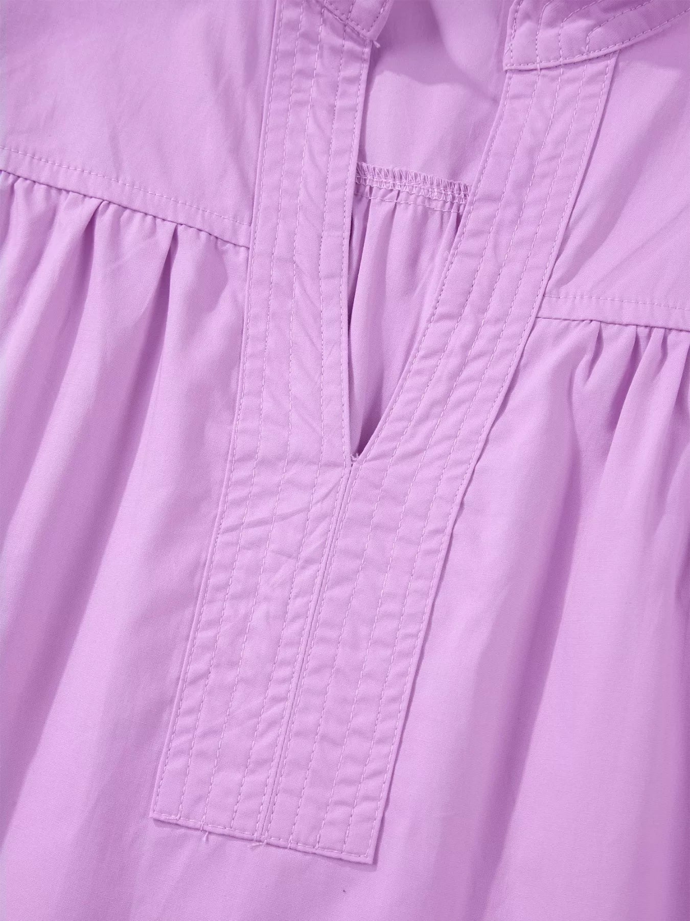 Notched Puff Sleeve Blouse