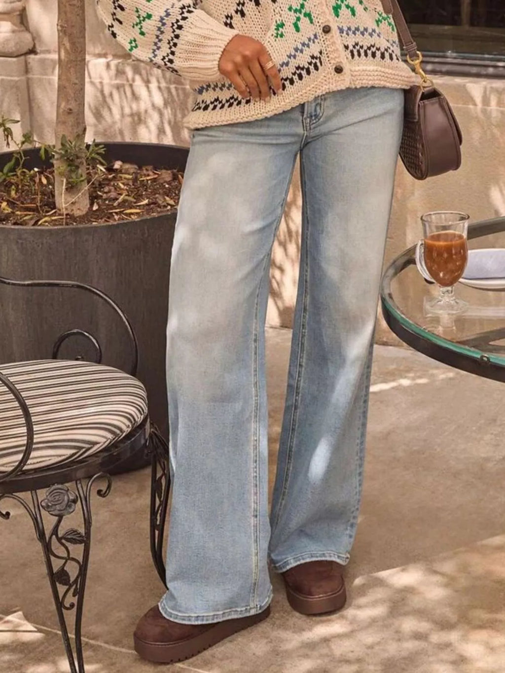 Washed Wide Leg Jeans