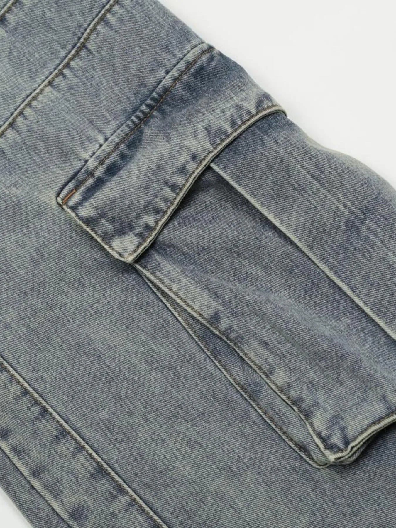Men's Multi-Pocket Cargo Wide Leg Jeans
