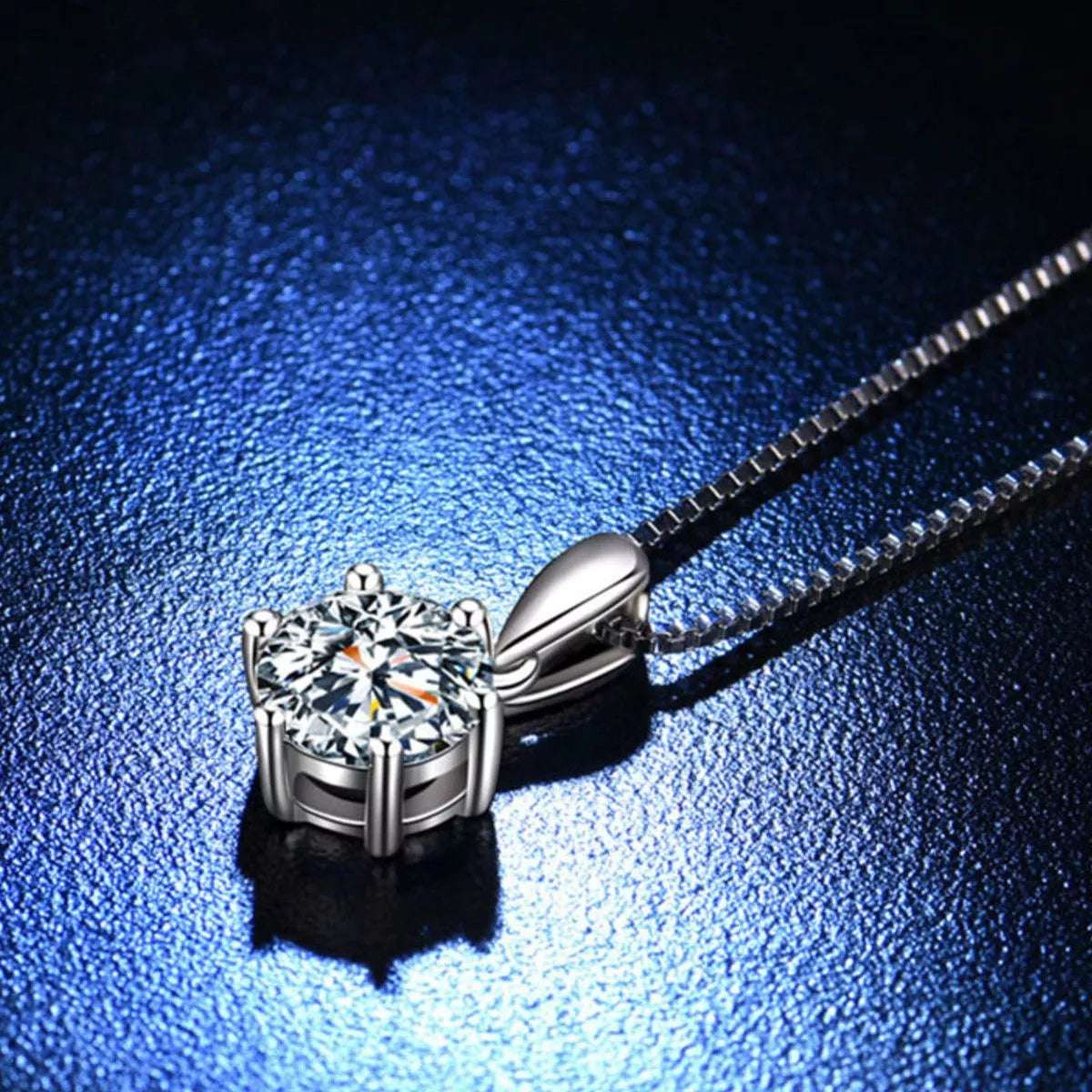 5 Carat Moissanite 925 Sterling Silver Pendant Necklace