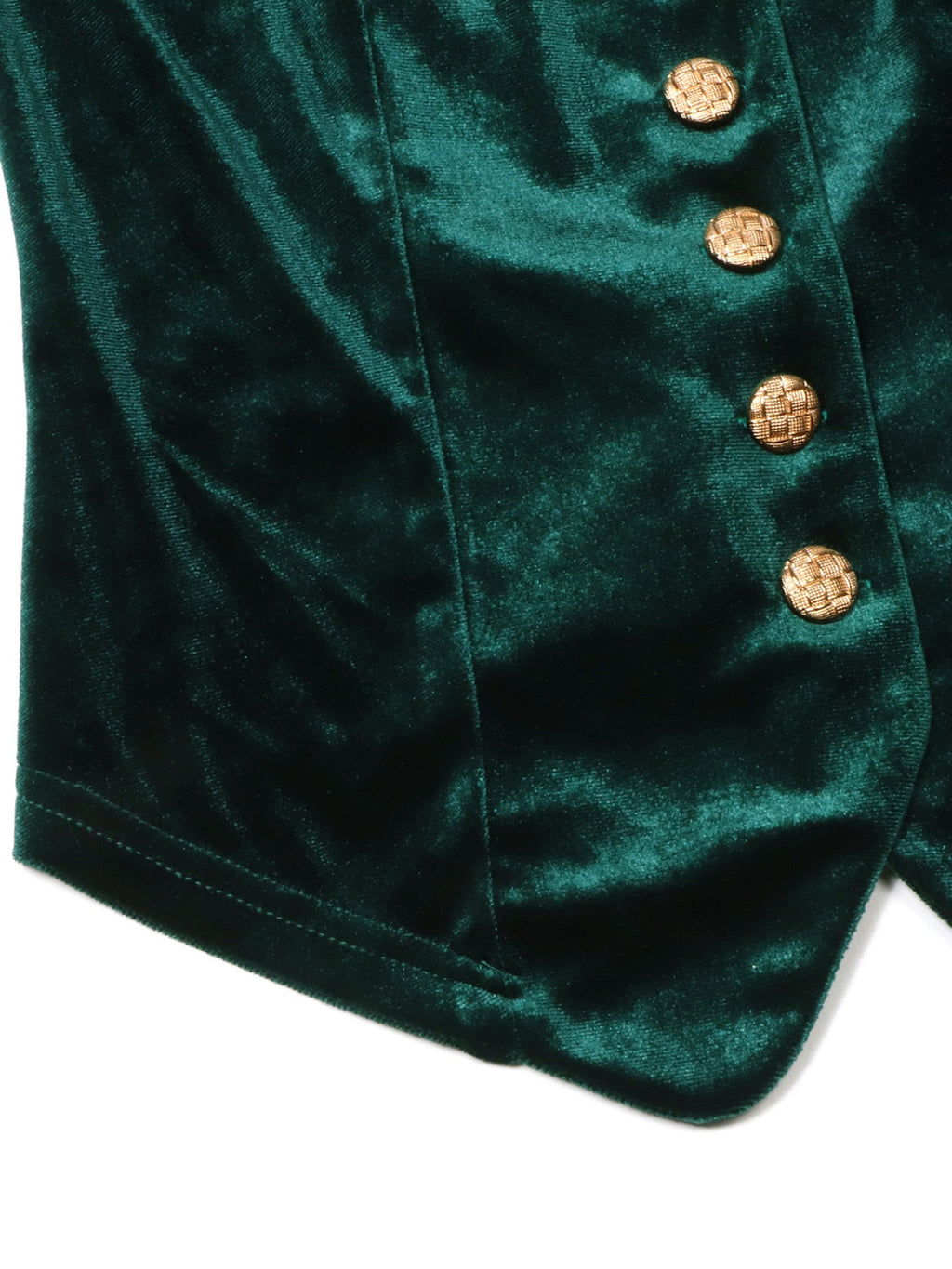 Velvet Lace Trim Button-Down Vest