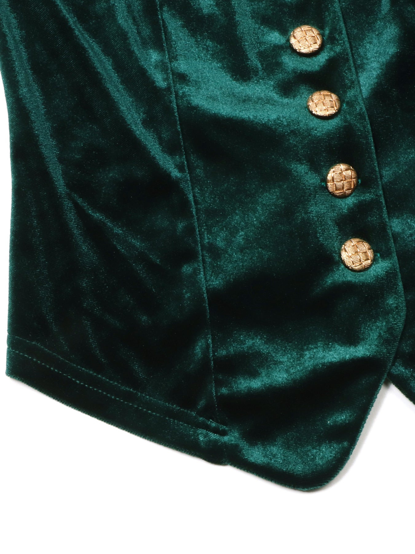 Velvet Lace Trim Button-Down Vest