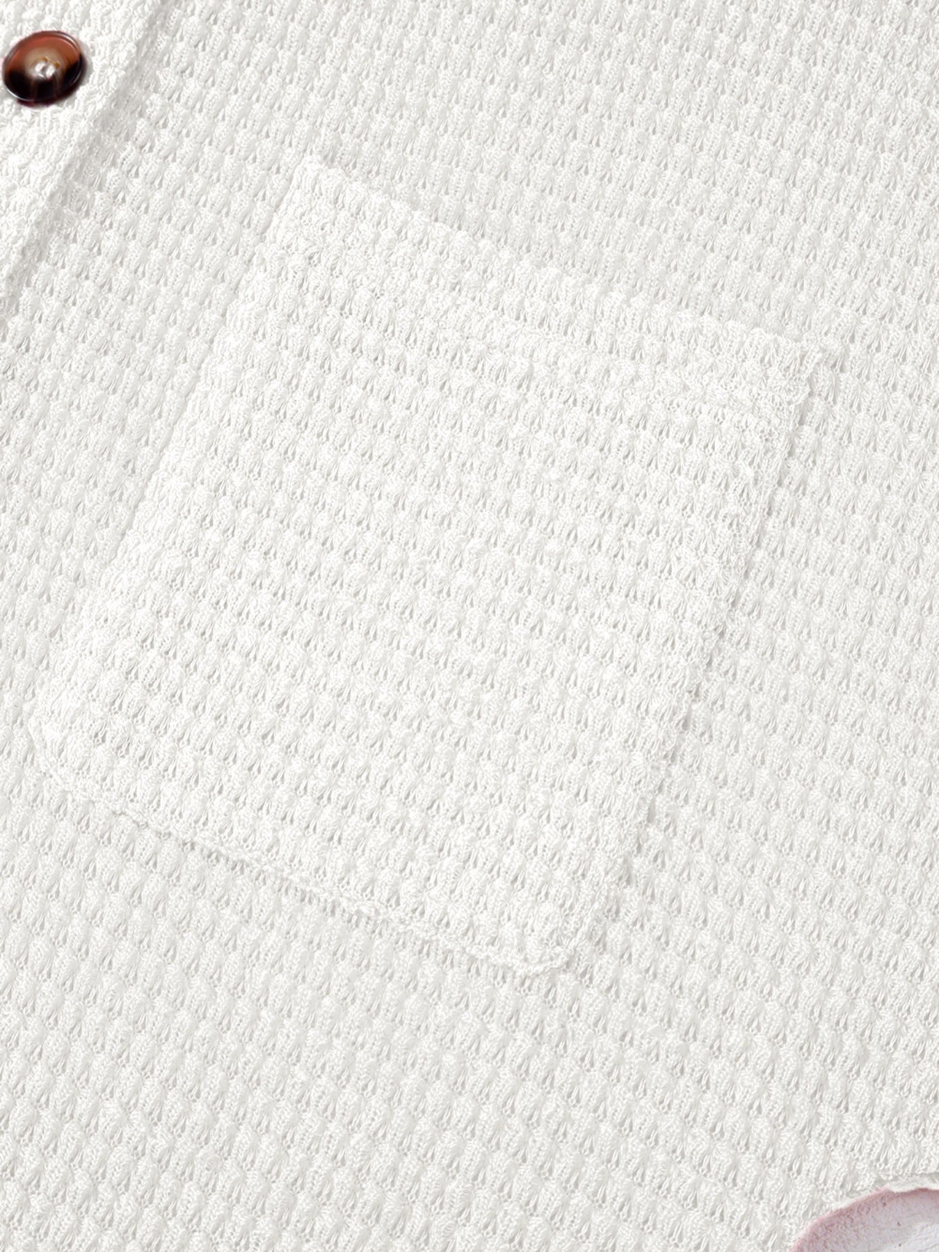Waffle Knit Button Detail Top