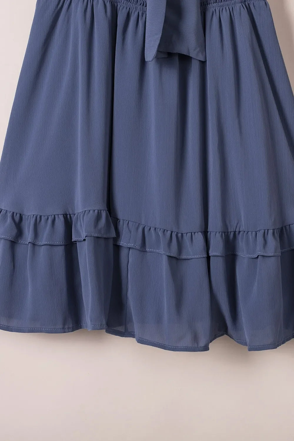 Tie-Front Mini Dress with Smocked Waist