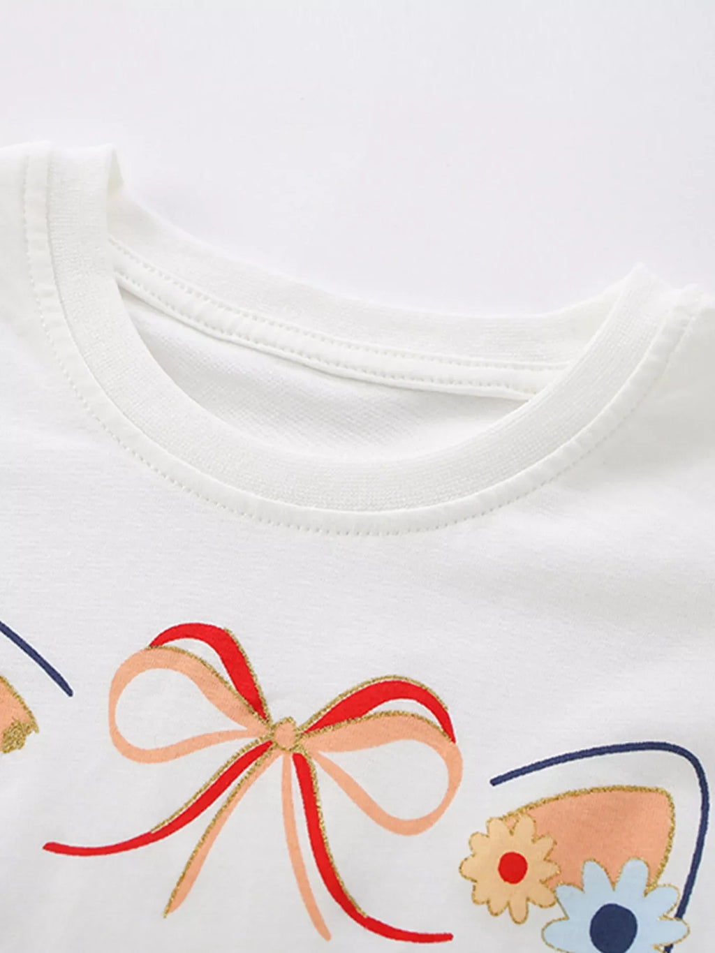 Children's Cat Graphic Tee & Floral Pants Set