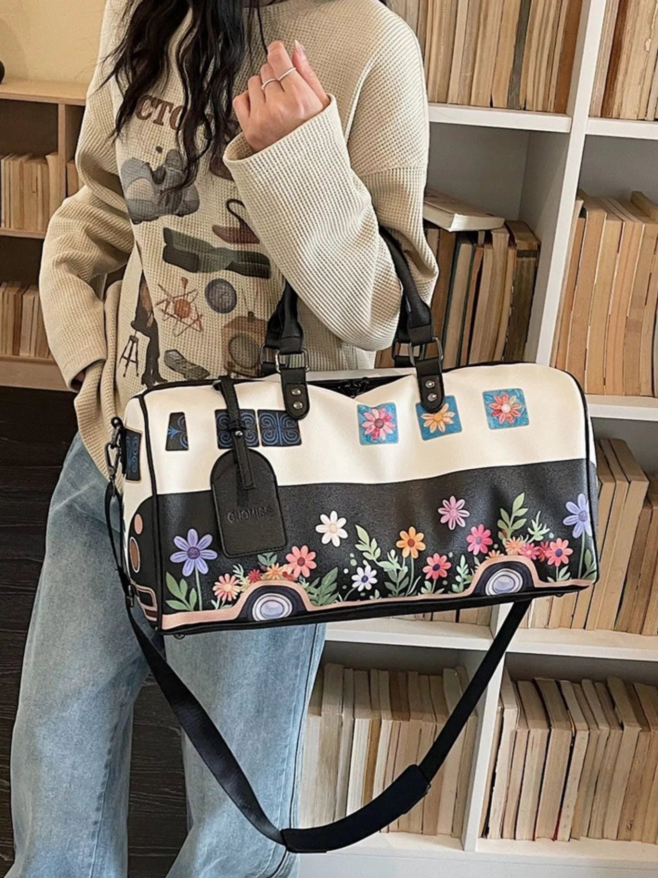 Floral Print Duffel Bag