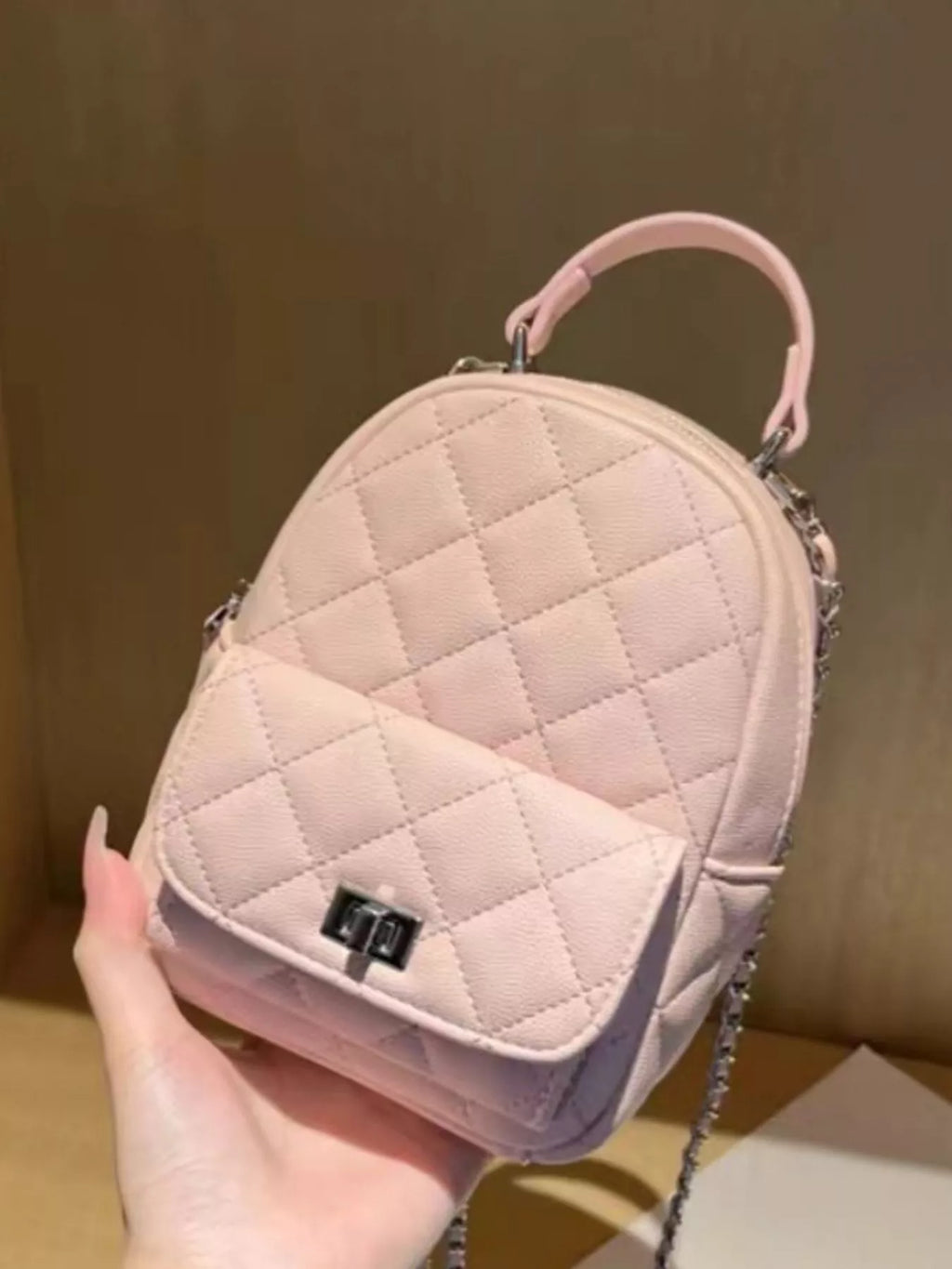 Quilted Mini Backpack Bag